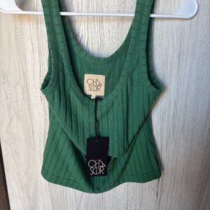 Chaser Green Ribbed Tank Top